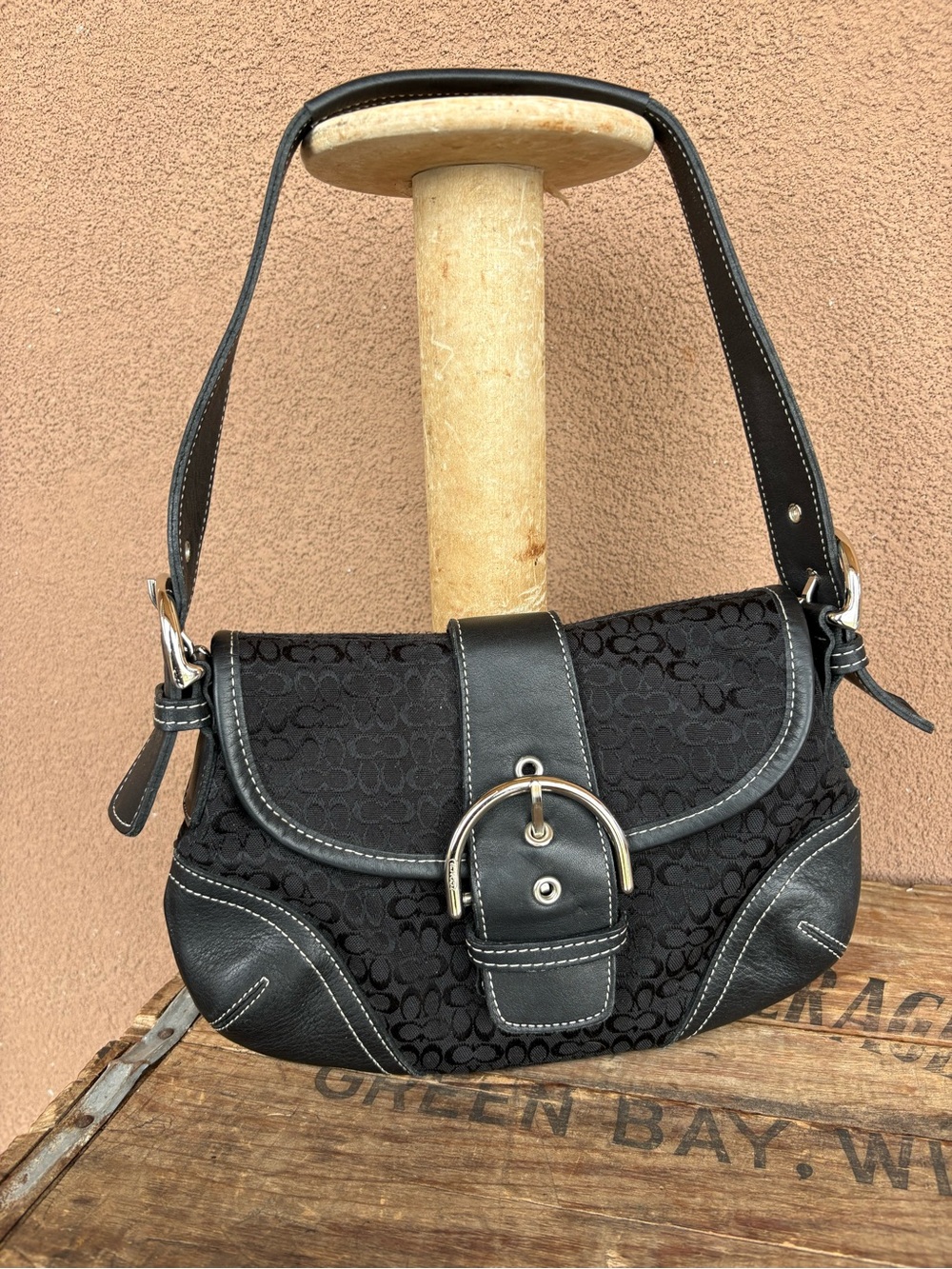 Vintage Coach #6818 Y2K Black Hobo Shoulder Bag